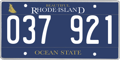 RI license plate 037921