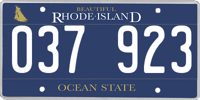 RI license plate 037923