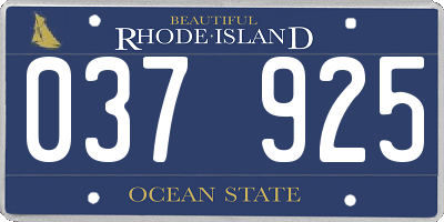 RI license plate 037925