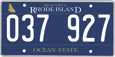 RI license plate 037927