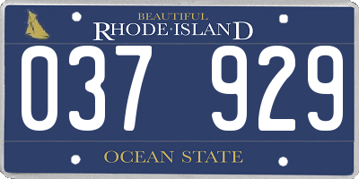 RI license plate 037929