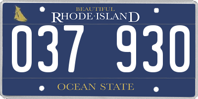 RI license plate 037930