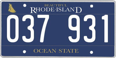 RI license plate 037931