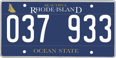 RI license plate 037933