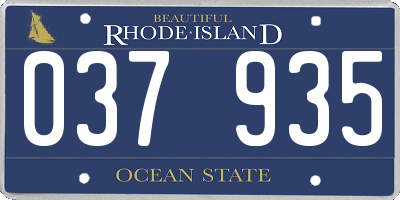 RI license plate 037935