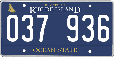 RI license plate 037936