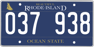 RI license plate 037938