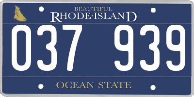 RI license plate 037939