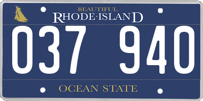 RI license plate 037940