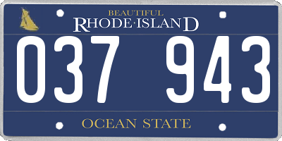 RI license plate 037943