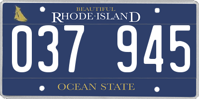 RI license plate 037945