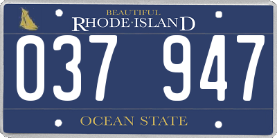 RI license plate 037947