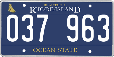 RI license plate 037963