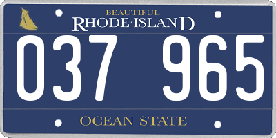 RI license plate 037965
