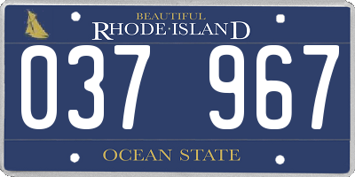 RI license plate 037967