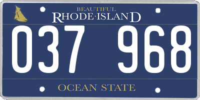RI license plate 037968