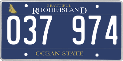 RI license plate 037974
