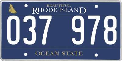RI license plate 037978