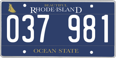 RI license plate 037981