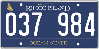 RI license plate 037984