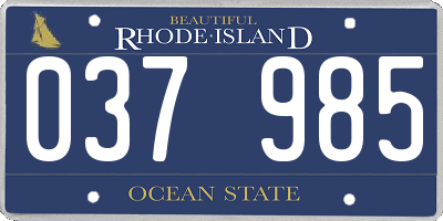 RI license plate 037985