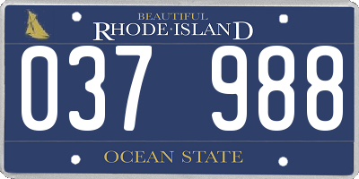 RI license plate 037988