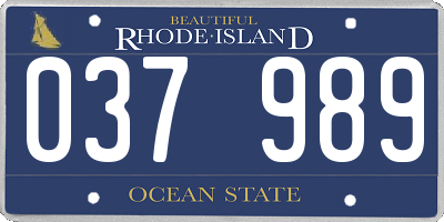 RI license plate 037989