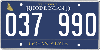 RI license plate 037990