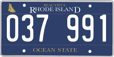 RI license plate 037991