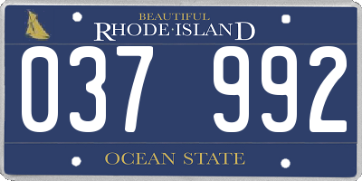 RI license plate 037992