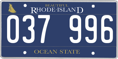 RI license plate 037996