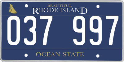 RI license plate 037997
