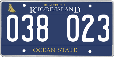 RI license plate 038023