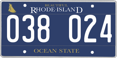 RI license plate 038024