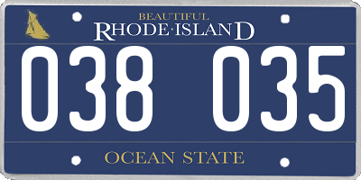 RI license plate 038035