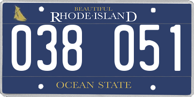 RI license plate 038051