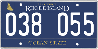 RI license plate 038055