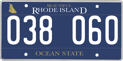 RI license plate 038060