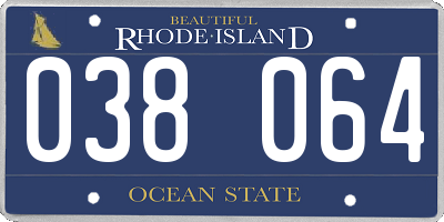 RI license plate 038064