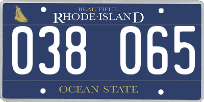 RI license plate 038065