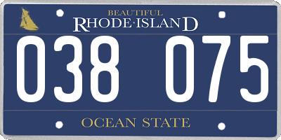 RI license plate 038075