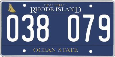 RI license plate 038079