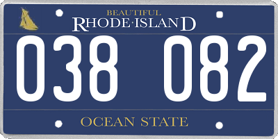 RI license plate 038082