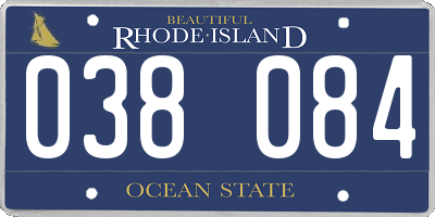 RI license plate 038084