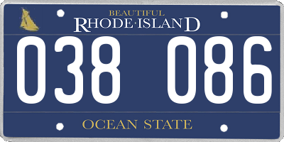 RI license plate 038086