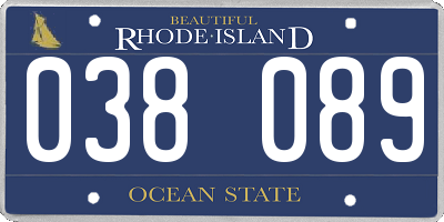 RI license plate 038089