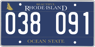 RI license plate 038091