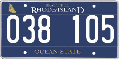 RI license plate 038105