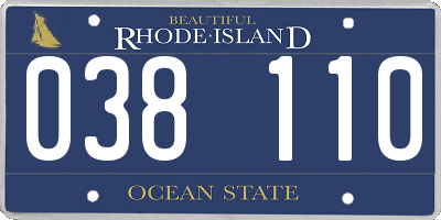 RI license plate 038110