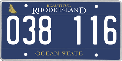 RI license plate 038116